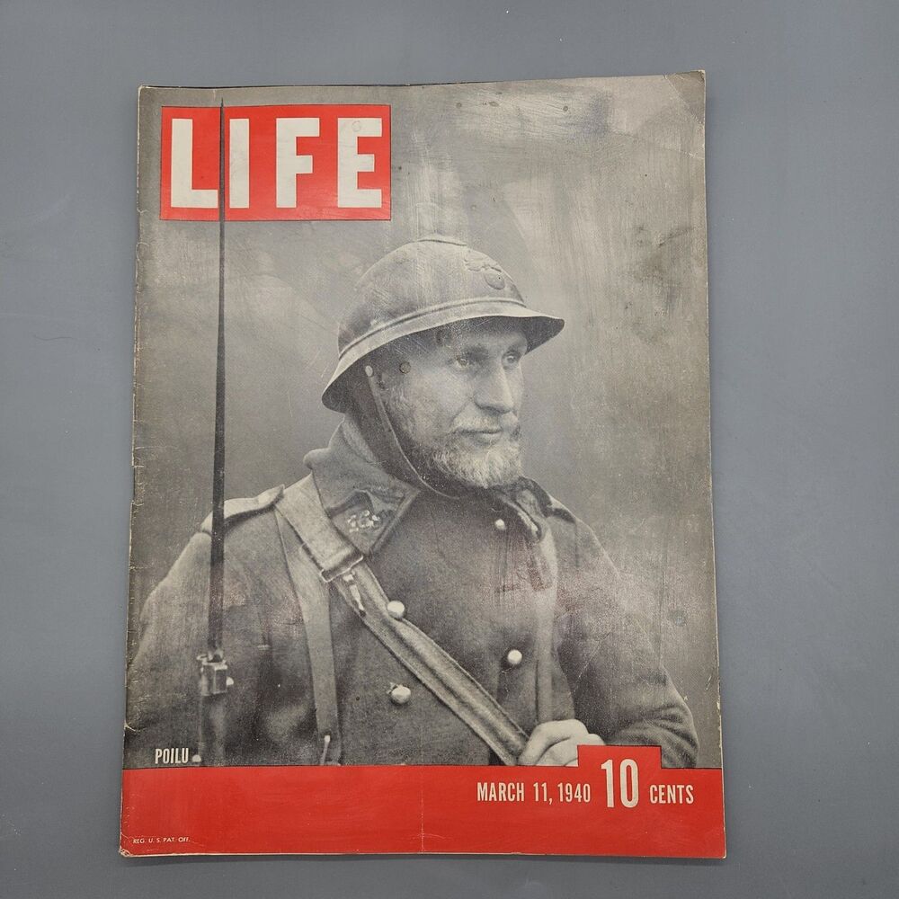 Life Magazine March 11 1940 Poilu Finland WWII Magazine Vtg History Militaria